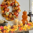 thumbnail image 6 of RBCKVXZ Fall Leaves Garland for Fall Decor - 5.8 ft Artificial Autumns Leaves Vines for Halloween Thanksgiving Decor, Home Mantel Dinner Fireplace Decoration (Red), 6 of 7
