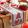 thumbnail image 5 of Love Dwarf Table Runner 14 x 72 Inch, Rose Gray Wood Grain Valentine's Day Washable Cotton Linen Dining Table Runner Tabletop Decorations for Restaurant Home Kitchen Party, 5 of 9