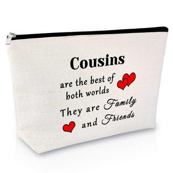 Cousin Gifts for Women Makeup Bag Anniversary Birthday Gift for Girls Teen Friendship Gift for Best Friends Graduation Gift for Sister Cousin Female Travel Cosmetic Bag Christmas Thanksgiving Gift