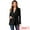 Black, variant on Women's Faux Suede Blazer Double Breasted Suit Jacket S Black