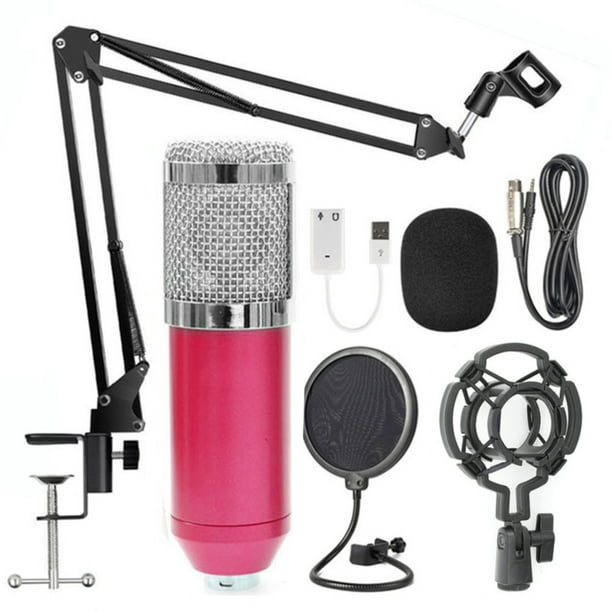 Singing Studio Kit de grabación Teléfono PC KTV Mic Micrófono de red Soporte de brazo plegable, Rosa plateado Sweethay EL001055-07