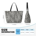 thumbnail image 4 of Honeii Black White Stripes for Tote Bag with Adjustable Strap,Beach Bag, Waterproof Sandproof Beach Tote Bag, Large Capacity Foldable Beach Bags, 4 of 7