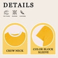 thumbnail image 4 of SWQZVT Womens Tops T Shirts for Summer Clothes Short Sleeve Ladies Crew Neck Blouses Tee Colorblock Clothing Pullover Yellow XL, 4 of 8