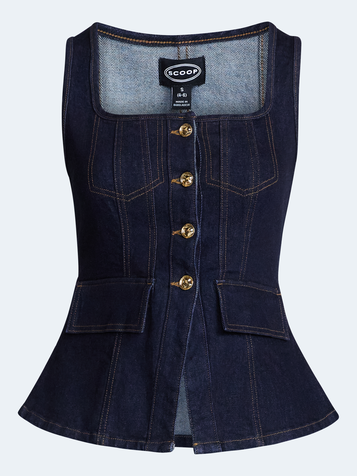 Scoop Women's Denim Corset Top, Blue photo 5