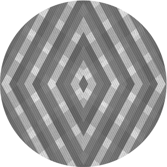 Ahgly Company Machine Washable Indoor Round Transitional Gray Cloud Gray Area Rugs, 6' Round