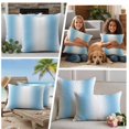 thumbnail image 5 of Sky Blue White Outdoor Waterproof Pillow Covers, Gradient Vertical Stripes Minimalist Decorative Square Throw Pillowcase Sofa Cushion Sham for Patio/Couch/Chair, 24"x24" 2 Pack, 5 of 8