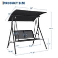 thumbnail image 2 of 2-Person Outdoor Patio Swing Chair with Canopy, Weather-Resistant Steel Frame Porch Swing for Backyard, Deck & Garden, 2 of 7