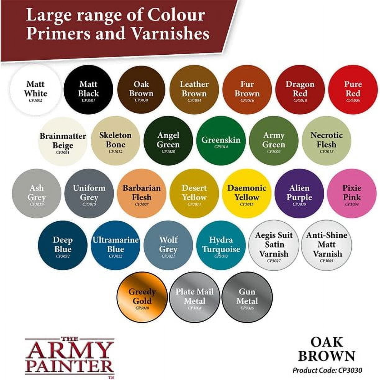 The Army Painter Color Primer Spray Paint, Oak Brown, 400ml, 13.5oz - Acrylic Spray Undercoat for Miniature Painting - Spray Primer for Plastic Miniatures
