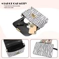 thumbnail image 4 of KUIFORTI Grey Zebra Print Leather Crossbody Bags Soft Functional Medium Flap Crossbody Handbag with Chain Strap Durable Shoulder Bag for Women for Travel Daypack, 4 of 7