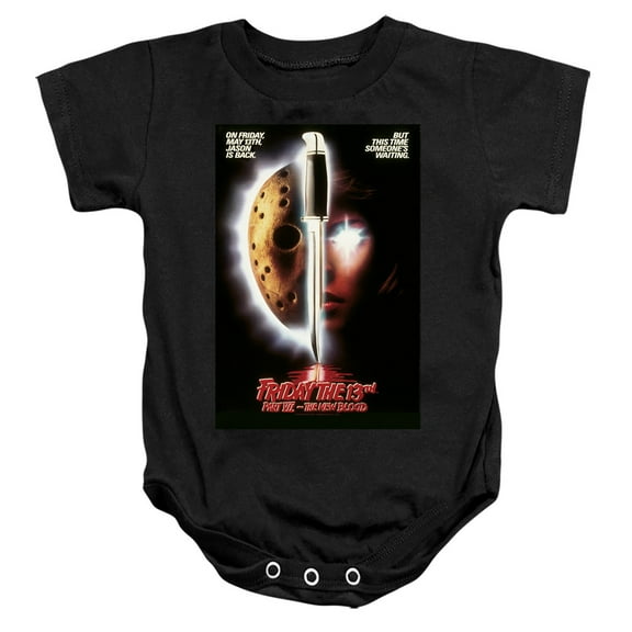 Friday The 13Th New Blood Poster Unisex Infant Snap Suit for Baby (18 Months) Black