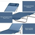 thumbnail image 5 of ZXNYH Folding Chaise Lounge Pool Chairs, Outdoor Sun Tanning Chairs with Pillow, Reclining Back, Steel Frame & Breathable Mesh for Beach, Yard, Patio, Green, 5 of 8