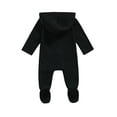 thumbnail image 3 of Qiylii Baby Halloween Footed Romper, Skeleton Print Long Sleeve Hooded Bodysuit, 3 of 7