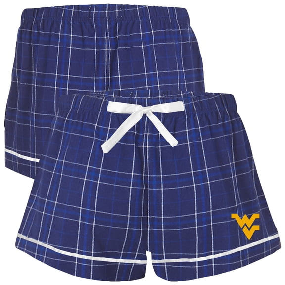 Women's Boxercraft Blue West Virginia Mountaineers Flannel Shorts
