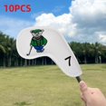 thumbnail image 1 of 10x PU Golf Iron Headcover, Golf Wedge Covers Set, Golf Accessories Fundas bordadas, Equipo de entrenamiento, Hombres Gift Protection Guard Club Head , Blanco shamjiam Cubiertas de cabeza de hierro de golf, 1 of 8