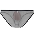 thumbnail image 3 of TANBOM Men's Bulge Enhancing Briefs Nylon Mesh Underwear Gray L 1-Pack, 3 of 6
