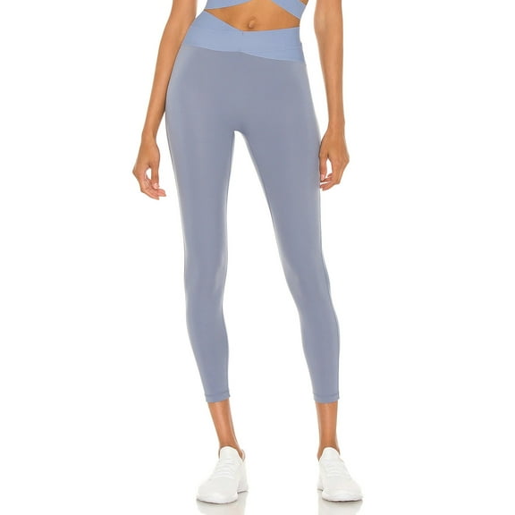 Bandier STEEL BLUE/SKY BLUE Le Ore Corso Crossover Leggings, US 1X