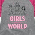 thumbnail image 3 of Disney Princess - Girls Rule The World - Toddler & Youth Girls Raglan Graphic T-Shirt, 3 of 4
