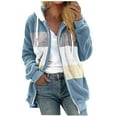 thumbnail image 2 of Puntoco Moda Mujer Cremallera Cuello en V Jersey tops Blusa de manga larga con capucha Sudadera Puntoco Puntoco-3494, 2 of 5