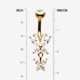 thumbnail image 3 of Golden Butterfly Duo Sparkle Belly Button Ring, 3 of 4