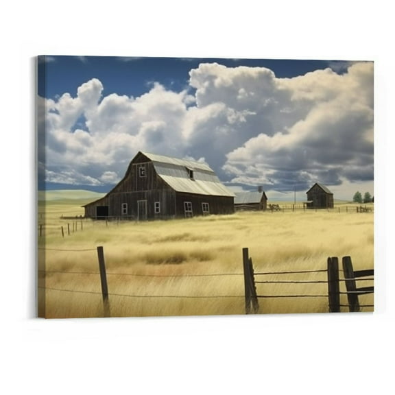 Creowell  Autumn Paintings Aesthetic Fall Canvas Wall Art for Home Office Decor - Fall Farm Landscape Pictures Print On Canvas  Artwork Ready to Hang 20x16 Inch