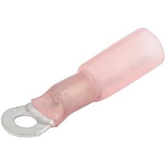 Allstar Performance ALL76061 22-18 Gauge Heat Shrink Ring Terminal with No. 6 Hole, Red - Pack of 10