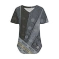thumbnail image 3 of V-Neck Printed Casual Pullover for Women, Short Sleeve, Soft Cotton Blend, Regular Length, Spring Summer Wear, Hand Wash Cold, 3 of 5