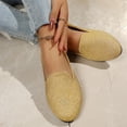 thumbnail image 4 of Gold Womens Solid Color Cloth Slip On Flat Shoes Breathable Round Toe 2026 Spring Summer Casual Lightweight Comfortable Daily Soft Walk, 4 of 9