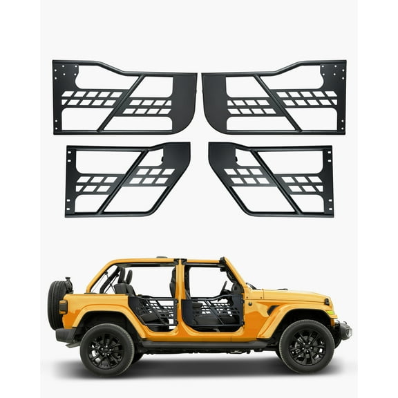 VEVOR Jeep Tube Doors, 4-Door, Hunting Style Jeep Tubular Door with Heavy-Duty Hinges & OE Latch, Jeep Doors with Rubber Pads & Toughened Steel Tube, Fit for 2007-2018 Jeep Wrangler JK