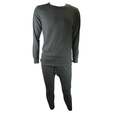 

Men s Thermal Base Layer Long Johns Cotton Blend Top And Bottom Set (L Charcoal)