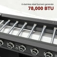 thumbnail image 6 of Royal Gourmet  44" 6-Burner Flat Top Gas Grill Griddle, Griddle with Foldable Side Shelves, Front Spice Rack, Double-Layer Bottom Shelves, GB6000, 6 of 12
