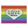 thumbnail image 1 of Pride Cutting Board, Rainbow Flag with Stripes Heart with Love Wins Text LGBT Culture Colorful, Decorative Tempered Glass Cutting and Serving Board, Large Size, Multicolor, by Ambesonne, 1 of 1