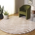 thumbnail image 2 of SAFAVIEH Tahoe Kuzman Abstract Shag Area Rug, Gold/Ivory, 6'7" x 6'7" Round, 2 of 10