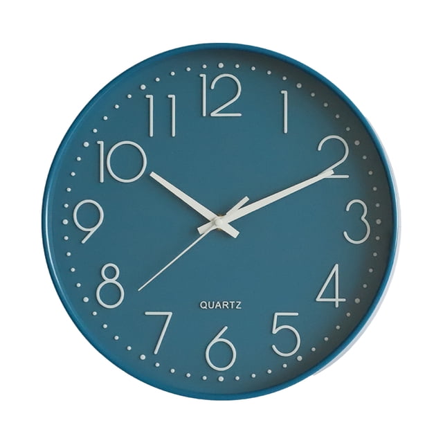 Horloge Murale Moderne à Cadran de 12 Pouces, Silencieuse, Ronde, avec Chiffres Arabes, Cadran Coloré