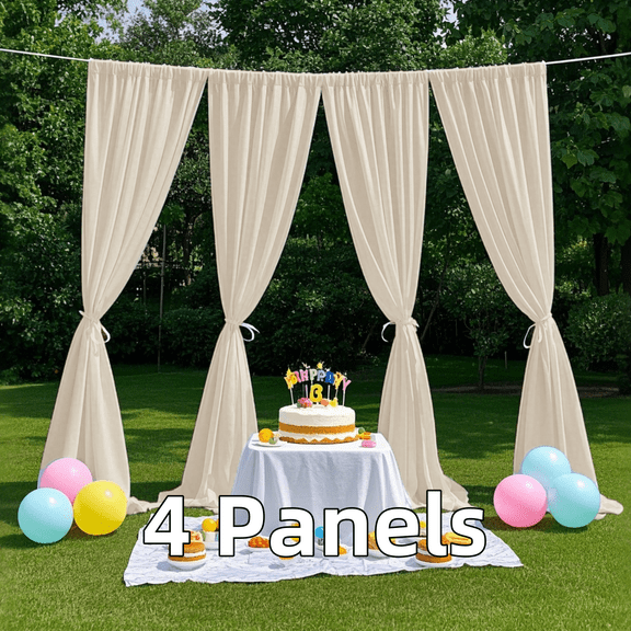 Multi-functional Velvet Back Tab Curtains, Rod Pocket & Pinch Pleat Design Light-Filtering & Thermal Insulation Ideal for Birthday, 4 Panels