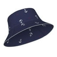 thumbnail image 2 of Kll Anchor Heart Blue Bucket Hat For Women Men Packable Travel Beach Sun Hat Outdoor Rave Accessories Reflective Fisherman Cap, 2 of 9