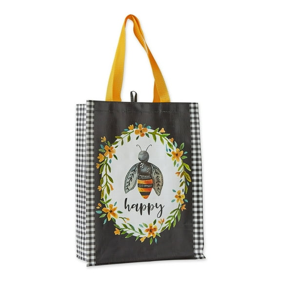 Design Imports India Reusable Tote, Bee Happy