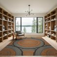 thumbnail image 2 of ODIKA 9'x12' Washable Area Rug Non-Shedding, Easy Care Farmhouse Rings Earthy Ring Concentric Annual Growth Stump Grain Refined for Master Suite, California King, Under Bed, 2 of 7