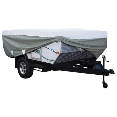 Classic Accessories OverDrive PolyPRO™ 3 Deluxe Pop-Up Camper Trailer Cover, Fits 18' - 20' Trailers - Max Weather Protection RV Cover, Grey/Snow