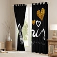 thumbnail image 3 of Homewish Romantic France Paris Curtains Pack of 2 (42x84 Each),Eiffel Tower Curtains Blackout,Cartoon Heart Print Bedroom Curtains For Girls Kids,Super Cozy Room Decor, 3 of 6