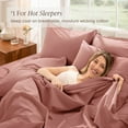 thumbnail image 6 of Bare Home Organic Percale Sheet Set - 100% Organic Cotton - Split King, Dusty Rose, 6 of 11