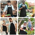 thumbnail image 3 of Aovky 2 Pack Chef Apron, Adjustable Bib Apron for Cooking with 2 Pockets Water and Oil Resistant Kitchen Apron for Women Men Crafting BBQ Drawing, Black, 3 of 8