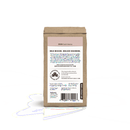 Boulder Organic Longs Peak Organic & Fair Trade Whole Bean Coffee, Dark Roast, 12 oz Bag, Caffeinated