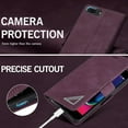 thumbnail image 3 of Flip Cell Phone Case for iPhone SE(5G) 2022 iPhone 7 iPhone 8 iPhone SE 2020, Magnetic Closure Premium Shockproof PU Leather Protective Phone Case Kickstand Card Slot Wallet Cover - Wine Red, 3 of 9
