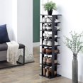thumbnail image 2 of 7-Tier Shoe Rack, Entryway Shoe Tower,Vertical Shoe Organizer, Wooden Shoe Storage Stand (Black), 2 of 8