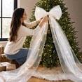 thumbnail image 3 of Barsme Extra Large Organza Bow Decorations,Giant Tulle Bow, with Tie and Long Ribbon Tails, for Chrismas Tree Decoration, 3 of 5