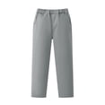 thumbnail image 6 of Boys Dress Pants with Pockets Elastic Waist Casual Straight Leg Regular Fit Kids Chino Pants School Uniforms Gray 6, 6 of 9