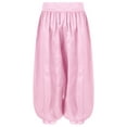 thumbnail image 4 of iiniim Kids Girls Satin Belly Dance Harem Wide Leg Trousers Palazzo Pants Bloomer Dancewear Pink 10, 4 of 7