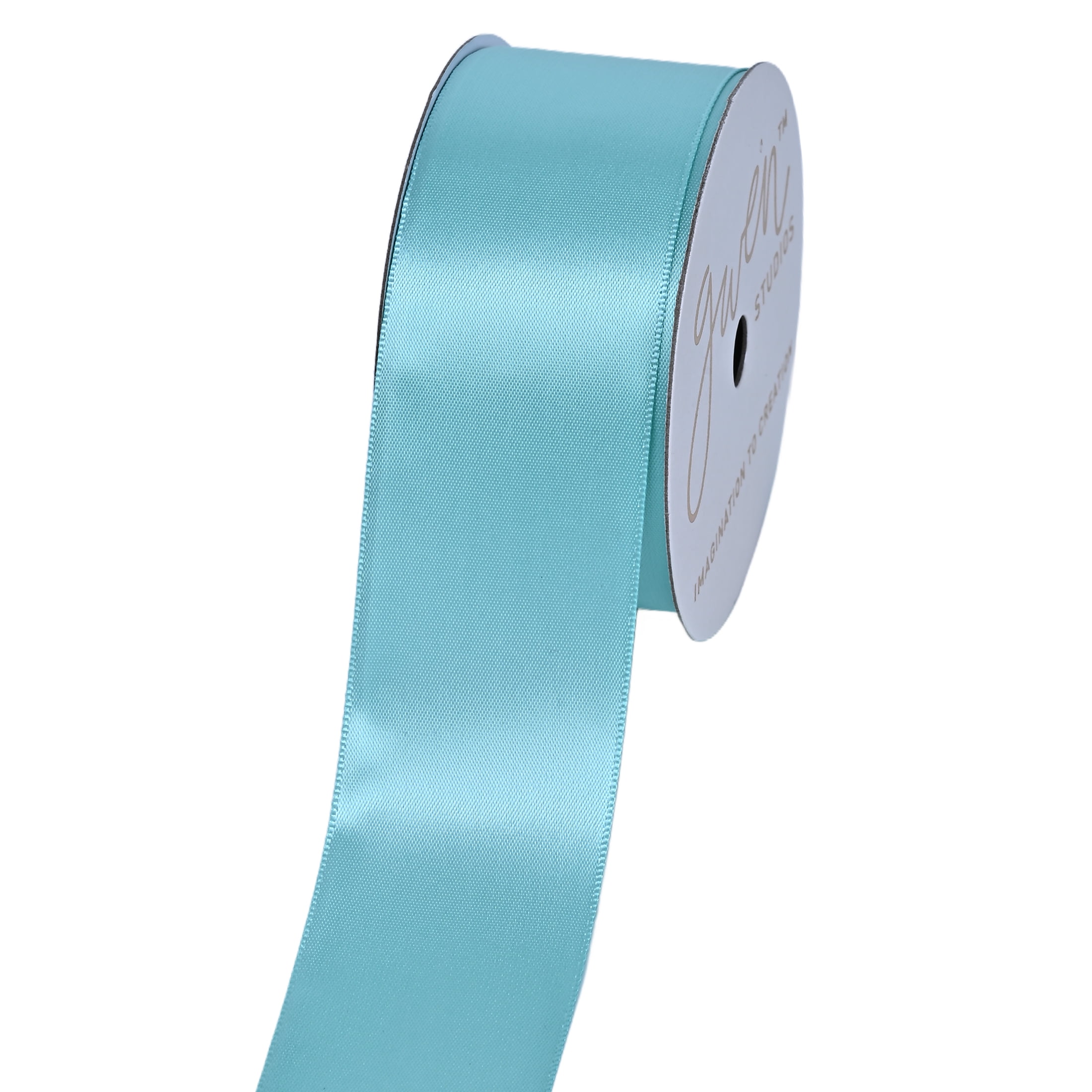 Gwen Studios 1.5" Aqua Satin Ribbon, 4 Yards