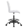 thumbnail image 4 of Modway Prim Metal and Vegan Leather Armless Drafting Chair in Black/White, 4 of 9