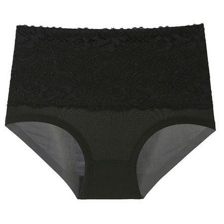 

Clearance Sale!High Waist Panties Women s Underwear Cotton Striped Lace Lingerie Briefs Antibacterial Underpants Soft Female Intimates Black 5XL